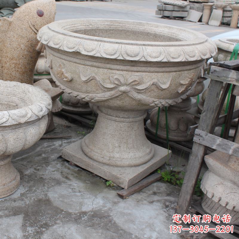 长春欧式古典石雕花盆