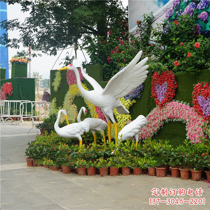 长春仙鹤玻璃钢雕塑