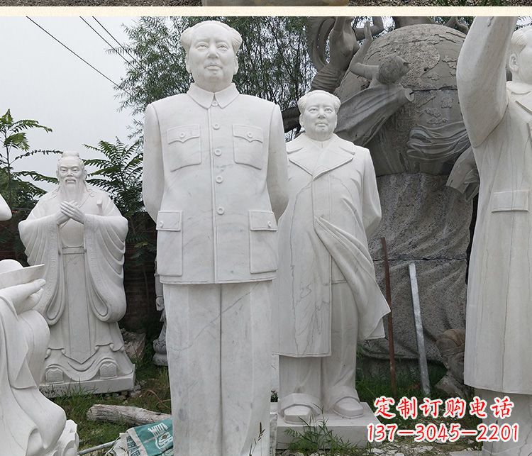 长春背手的毛主席汉白玉伟人石雕