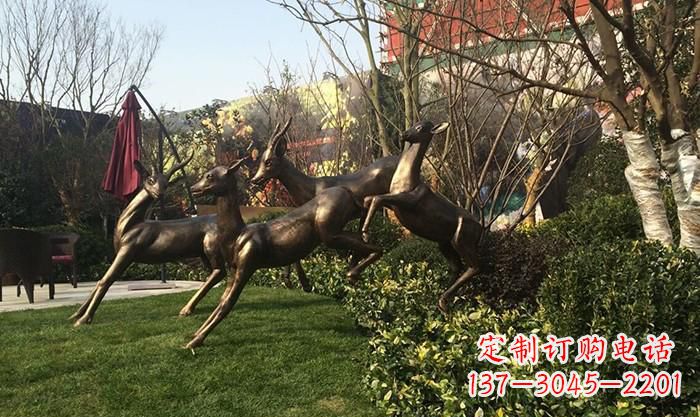 长春奔跑的小鹿铜雕