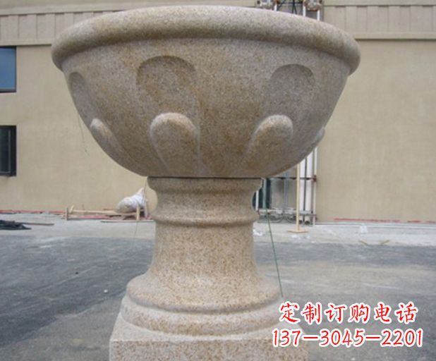 长春别墅景观大理石花盆石雕 (3)