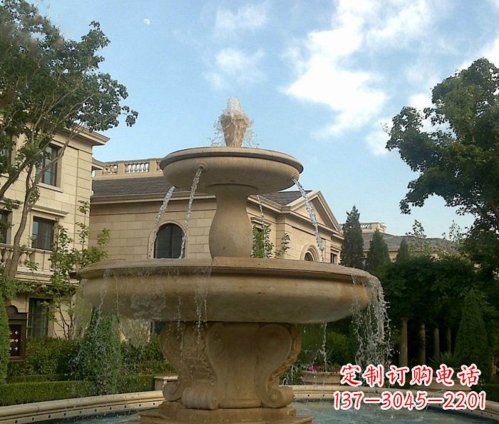 长春别墅景观大理石喷泉雕塑