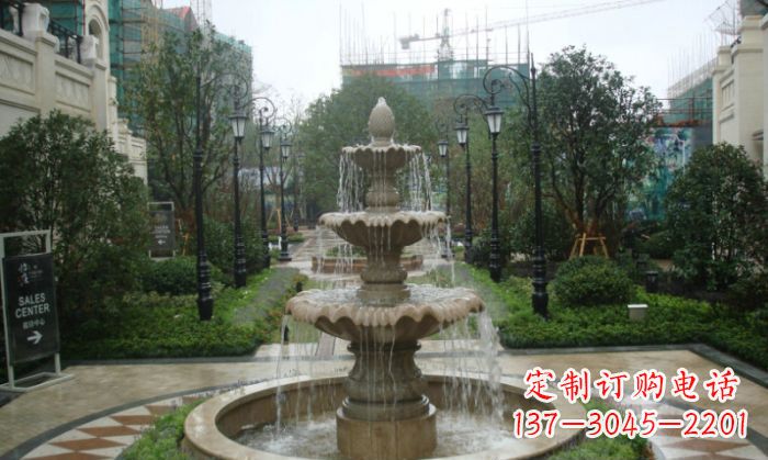 长春别墅景观大型喷泉石雕 (2)