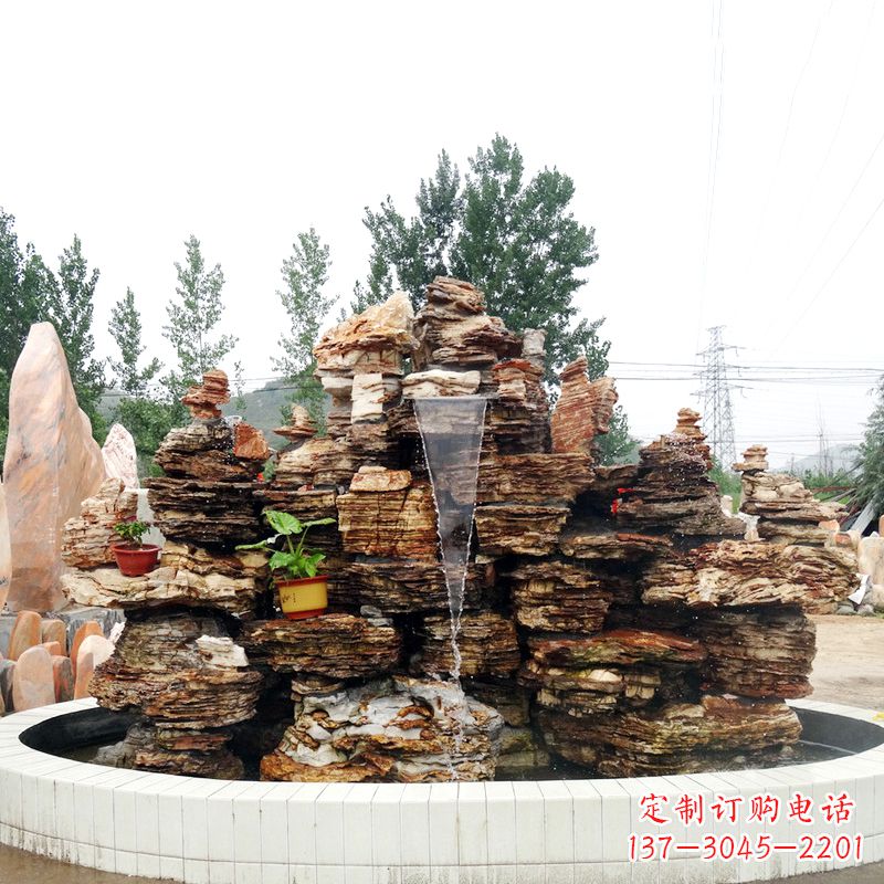 长春别墅奇石鱼池假山