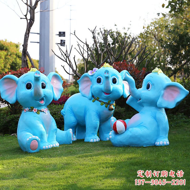 长春玻璃钢大象雕塑精美的艺术品