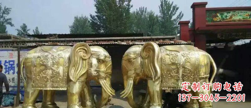 长春玻璃钢大象雕塑仿铜雕塑的精美之作