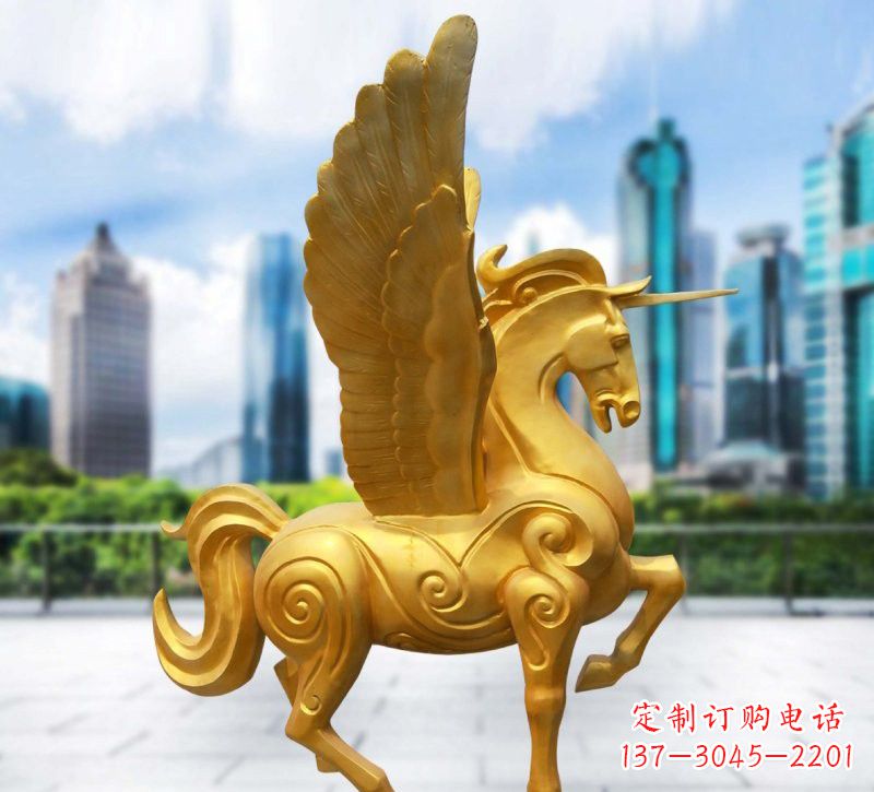 长春玻璃钢仿铜独角兽雕塑精美雕塑艺术