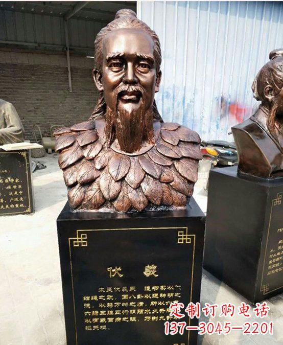 长春玻璃钢仿铜伏羲头像