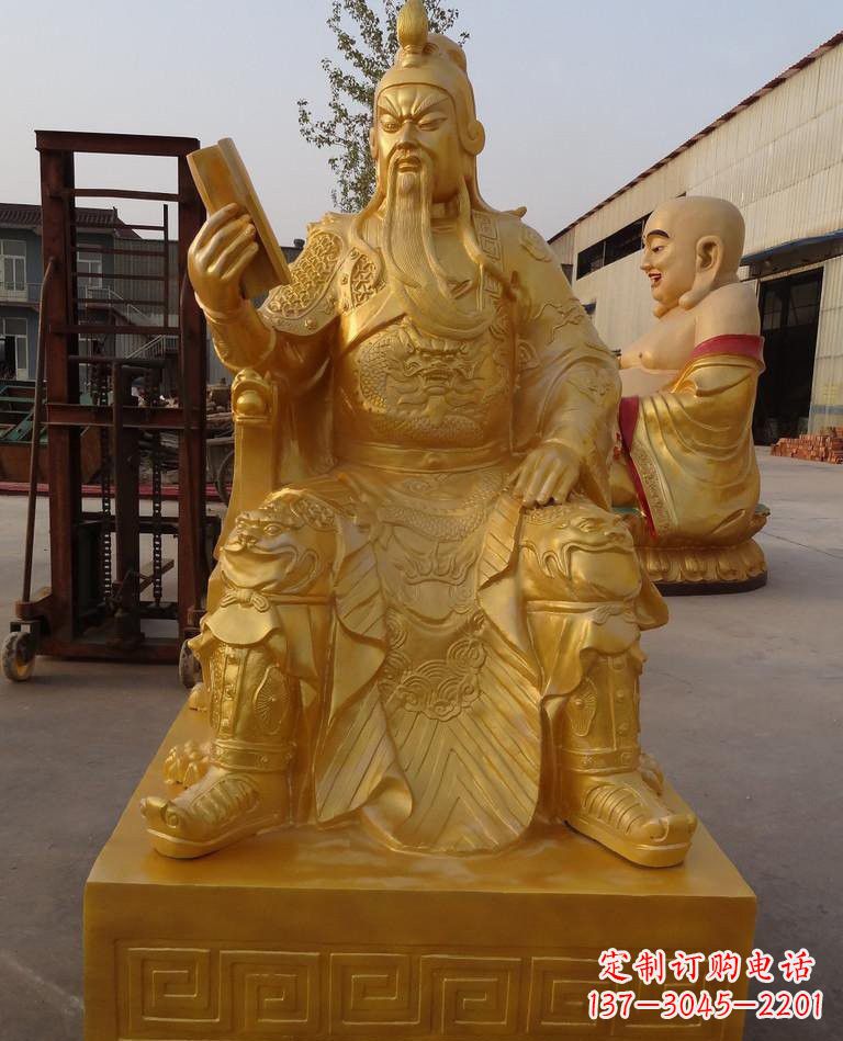 长春玻璃钢仿铜关公雕塑——传承春秋精神