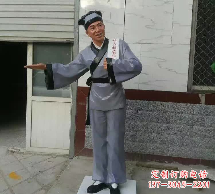 长春精致玻璃钢店小二雕塑