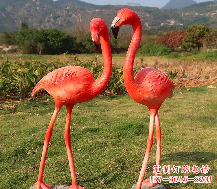 长春玻璃钢仿真火烈鸟雕塑极致精细的艺术品