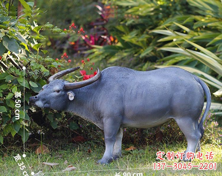长春玻璃钢仿真水牛雕塑