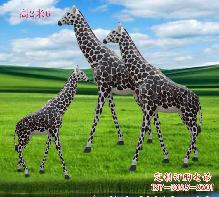 长春玻璃钢材质长颈鹿雕塑