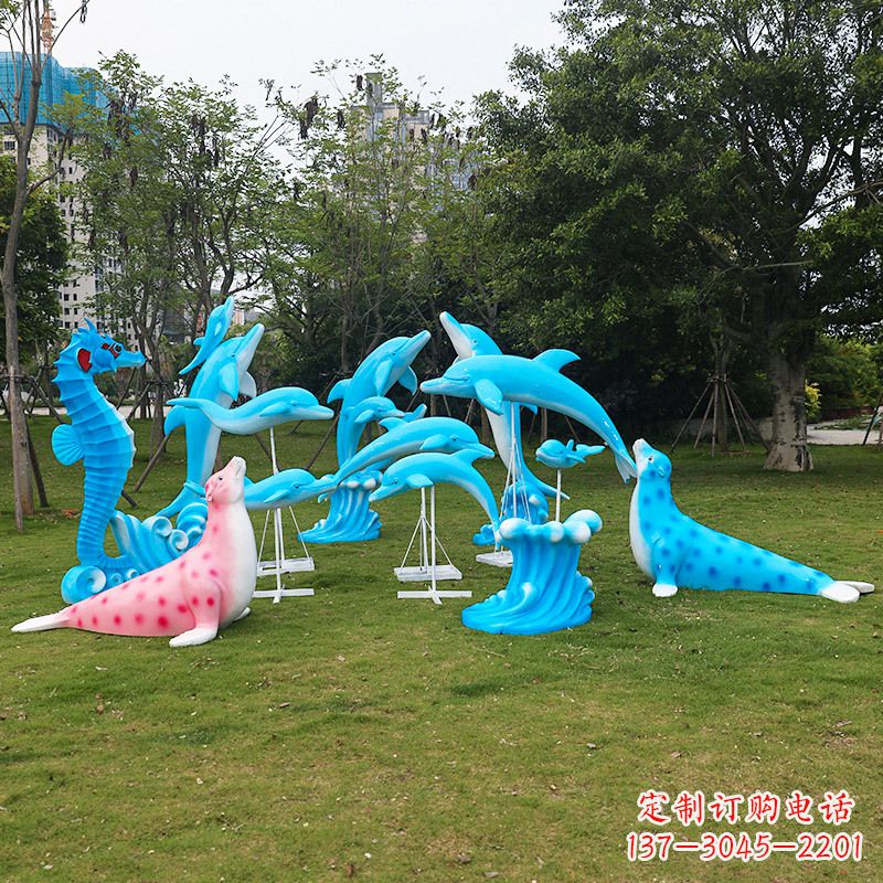 长春玻璃钢海豚雕塑艺术的精美表现