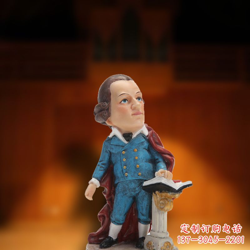 长春玻璃钢艺术莫扎特雕塑