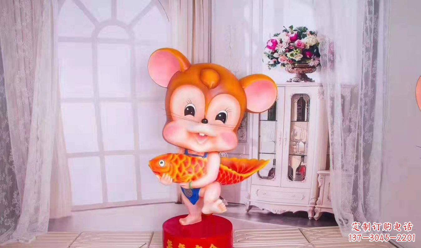 长春玻璃钢老鼠雕塑吉祥物的象征