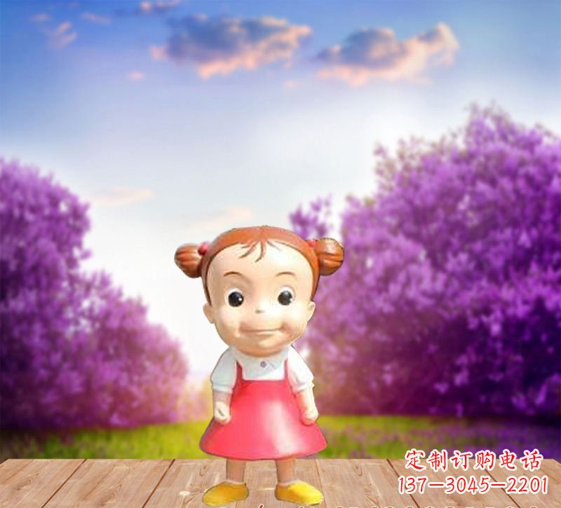 长春精美玻璃钢卡通小女孩雕塑