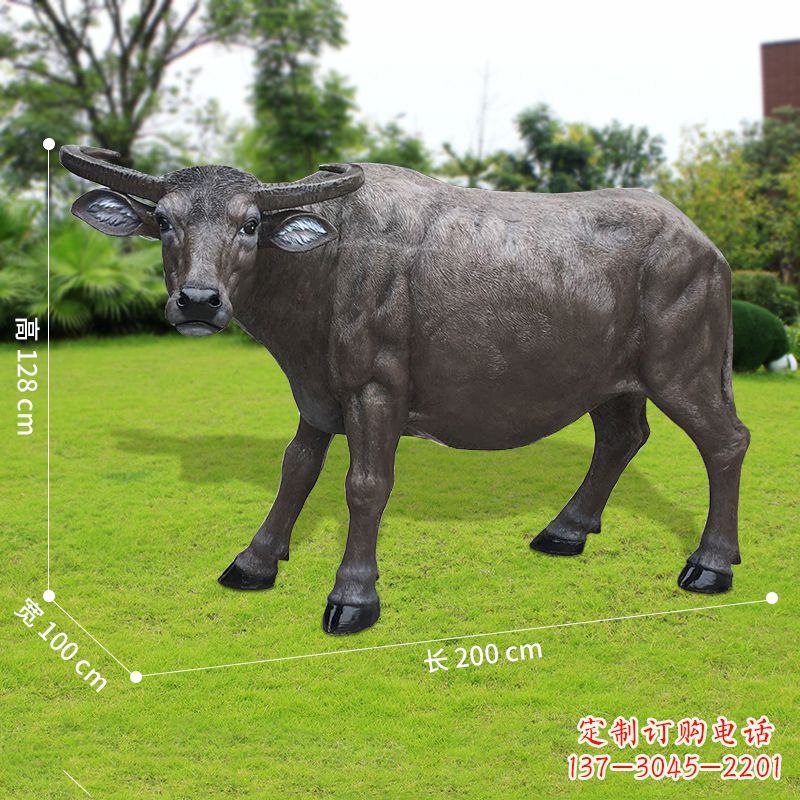 长春玻璃钢水牛雕塑