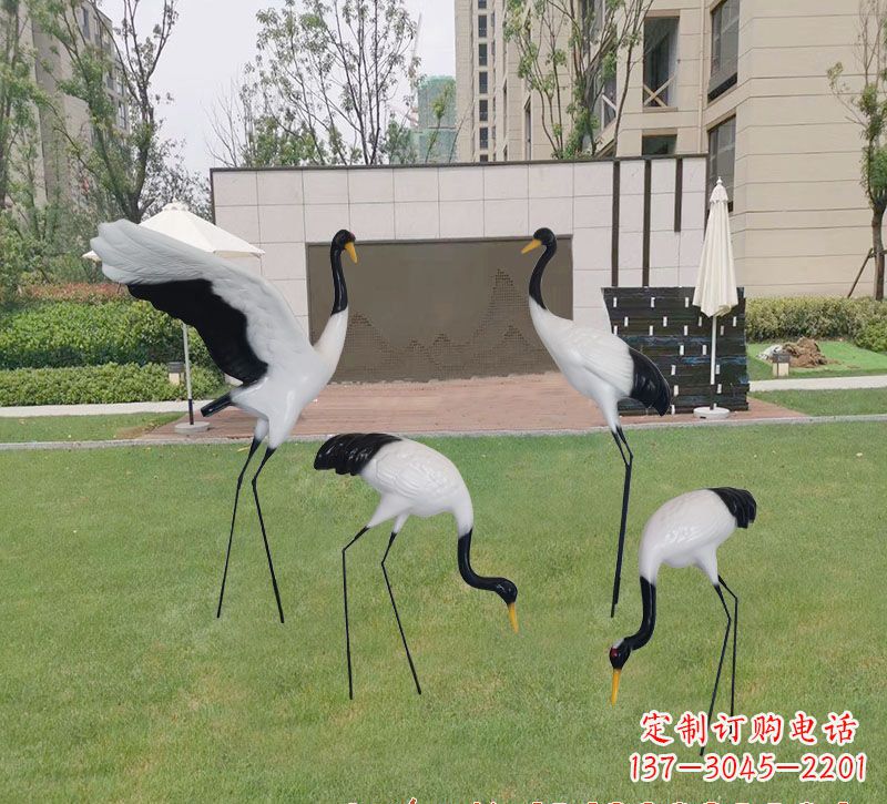 长春玻璃钢仙鹤雕塑 (2)
