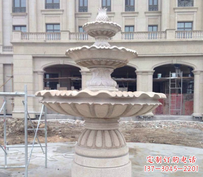 长春菠萝多层喷泉石雕——精美而多变的艺术品