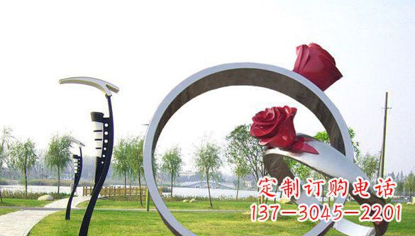 长春不锈钢爱情戒指雕塑