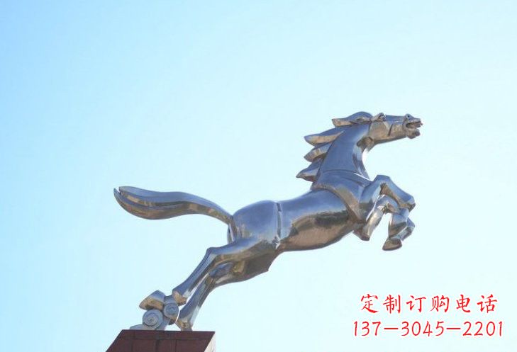 长春不锈钢奔马雕塑精美雕刻,给人以勇气与力量
