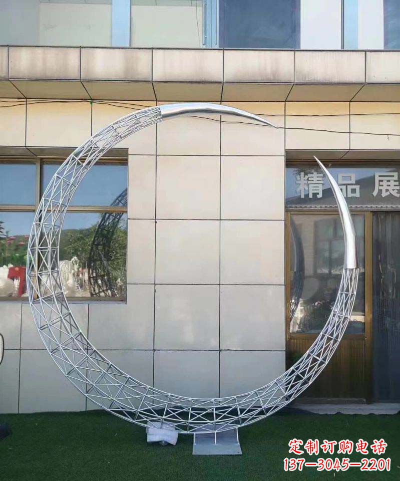 长春不锈钢别墅月亮镂空雕塑