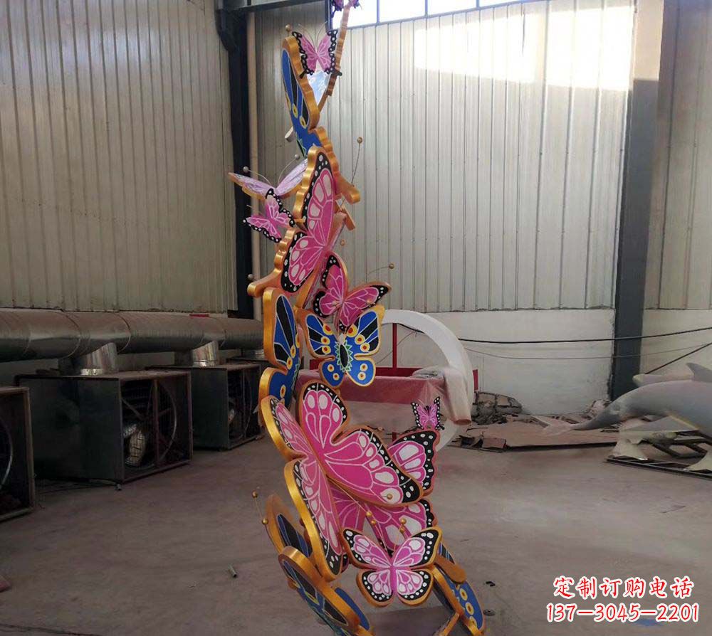 长春精致绚丽的不锈钢蝴蝶雕塑
