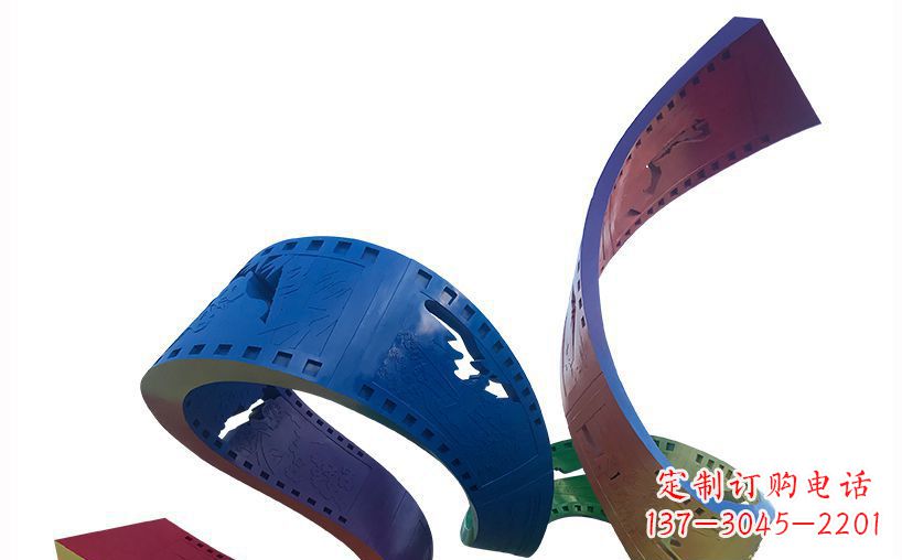 长春不锈钢彩色胶卷公园雕塑精美的艺术珍品
