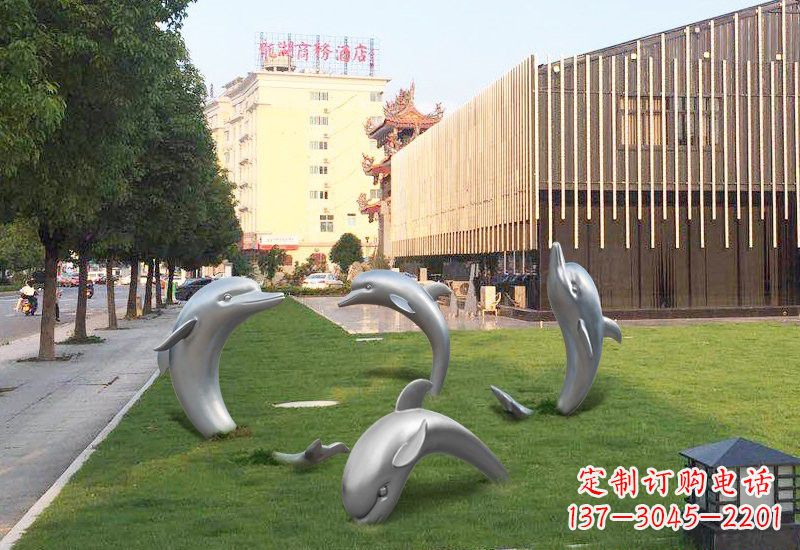 长春不锈钢海豚雕塑艺术与环保的完美结合
