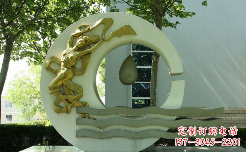 长春不锈钢嫦娥奔月景观雕塑