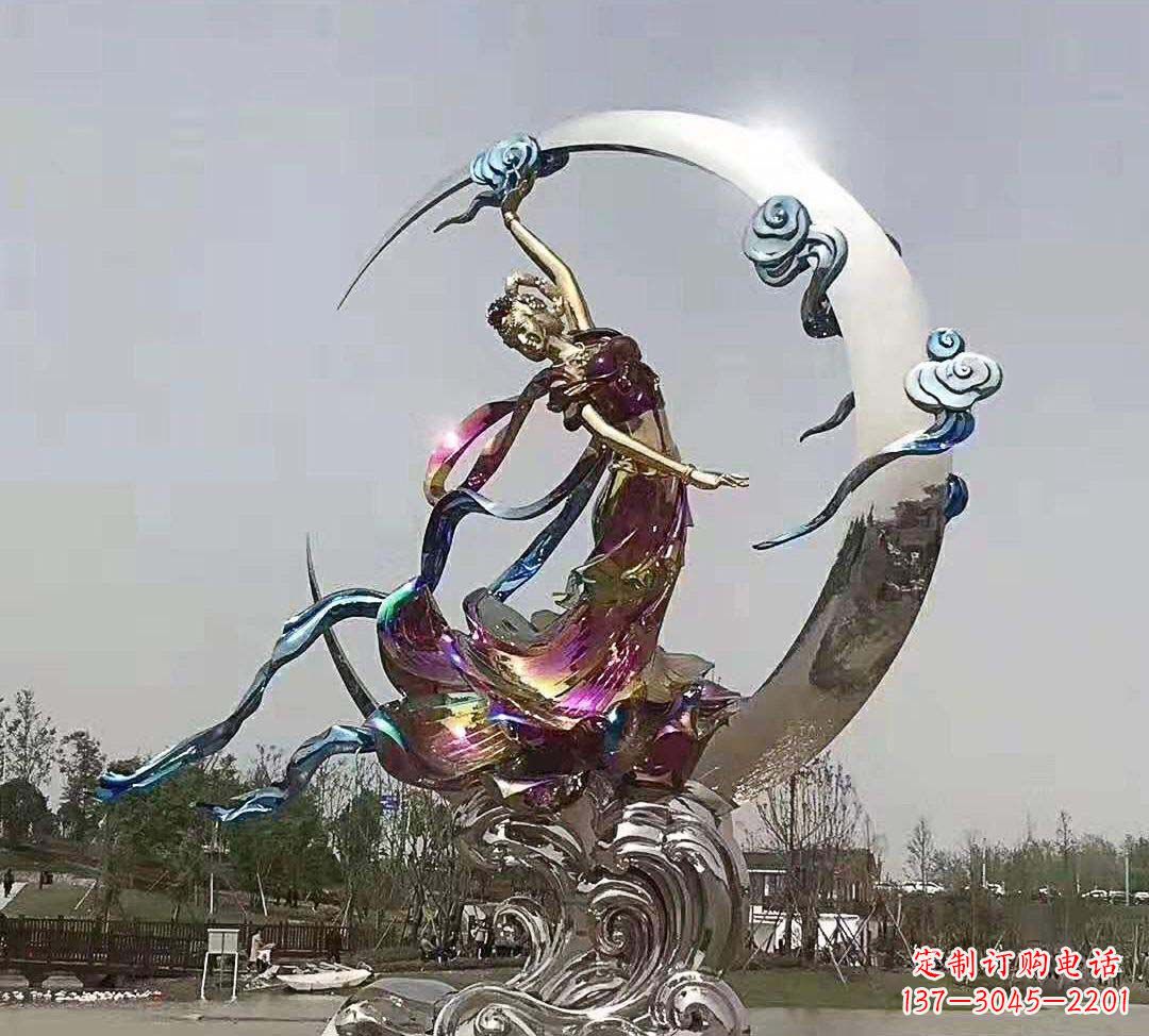 长春不锈钢嫦娥奔月造型雕塑