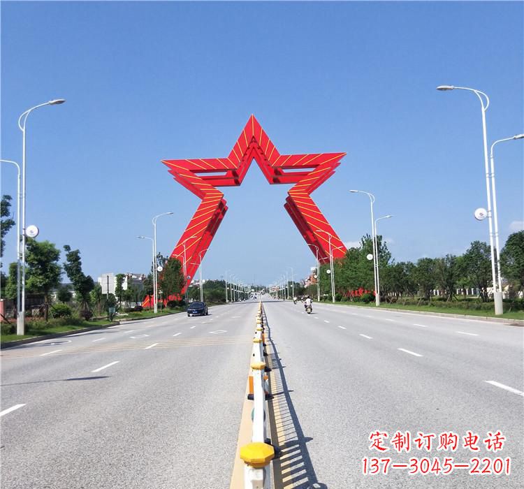 长春不锈钢城市拱门雕塑一座精美的艺术作品