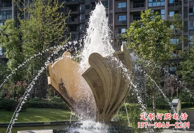 长春不锈钢贝壳喷泉雕塑精美而又耐用