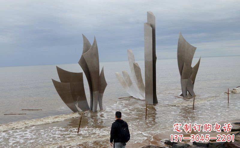 长春不锈钢船帆海边景观雕塑