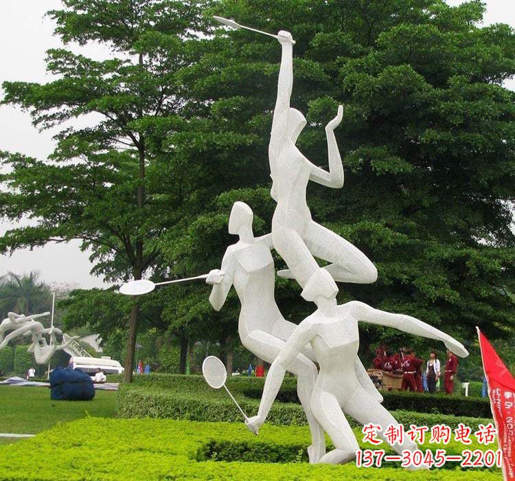 长春精美绝伦的不锈钢羽毛球雕塑
