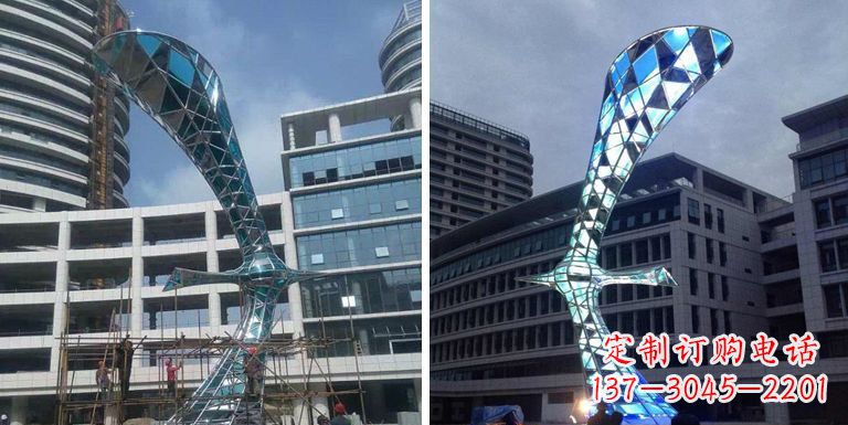 长春大雁景观雕塑——精美不锈钢艺术品