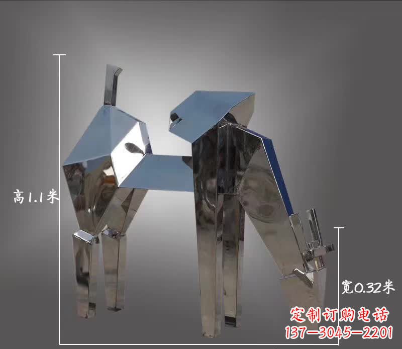长春不锈钢动物雕塑——鹿