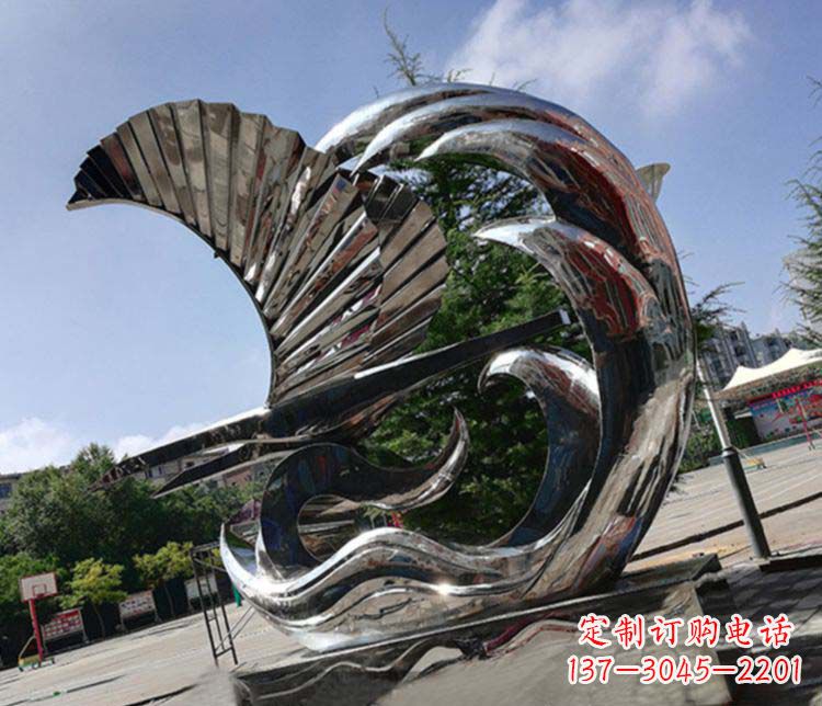 长春不锈钢帆船雕塑象征海上生活的艺术精品