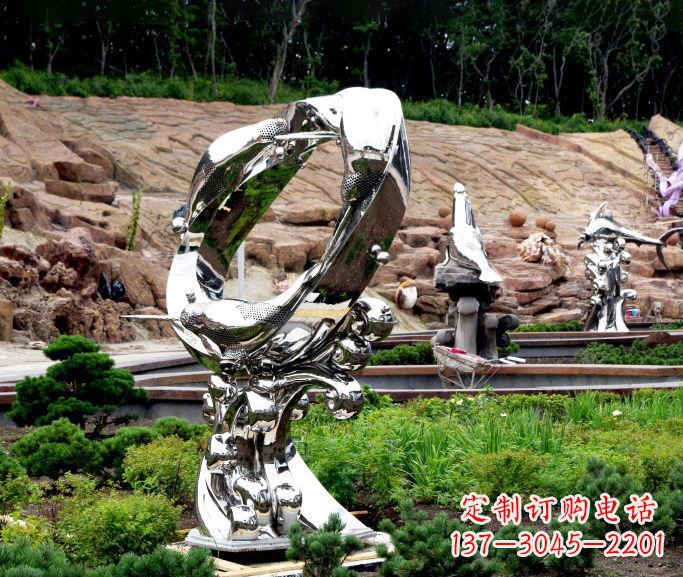 长春不锈钢海豚雕塑——精致的艺术品
