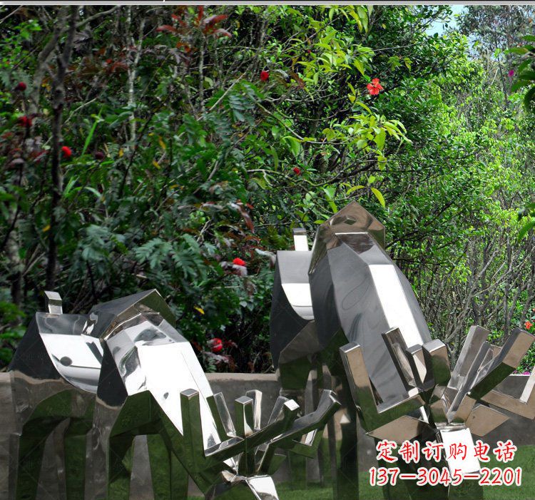 长春精致的不锈钢麋鹿雕塑