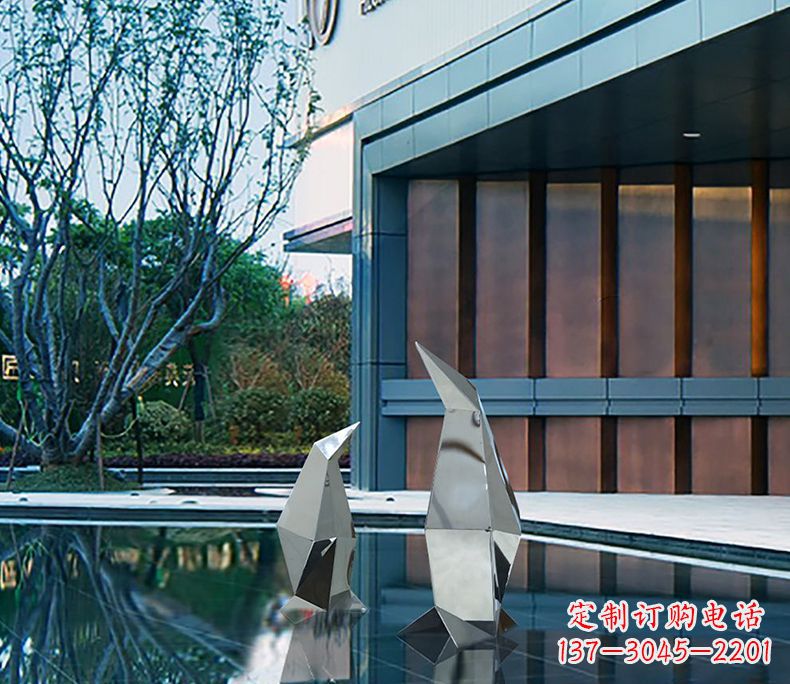 长春不锈钢企鹅雕塑一件来自大自然的艺术品