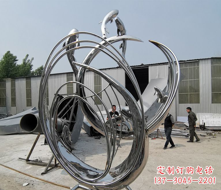 长春精美不锈钢跃龙门雕塑