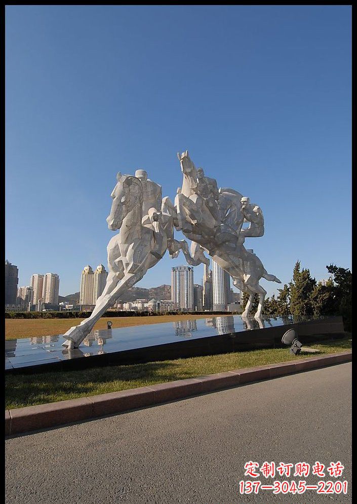 长春不锈钢骑马雕塑精美的艺术品