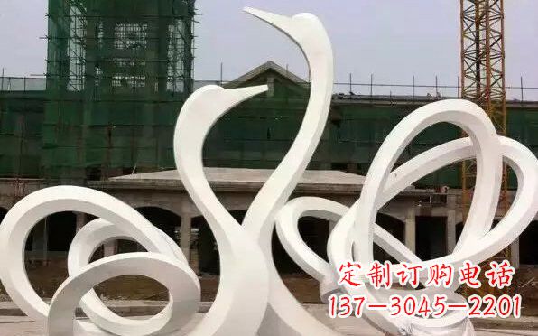 长春不锈钢天鹅雕塑美丽而优雅