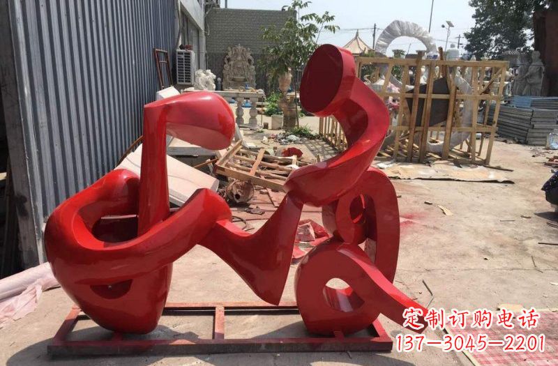 长春不锈钢音符雕塑传递美丽的音乐