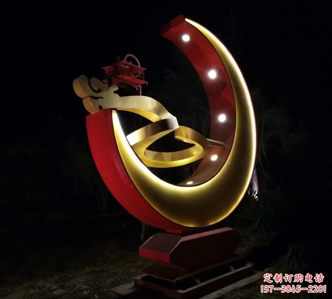 长春不锈钢月亮雕塑静谧中的经典之美