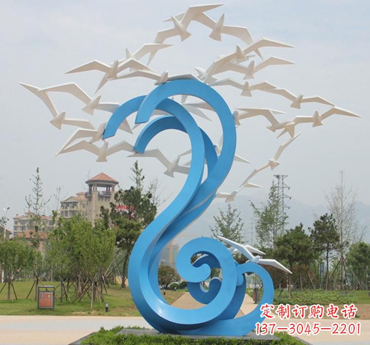 长春新题目精美不锈钢大雁雕塑