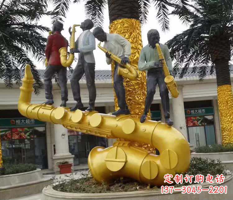 长春不锈钢萨克斯雕塑精美绝伦