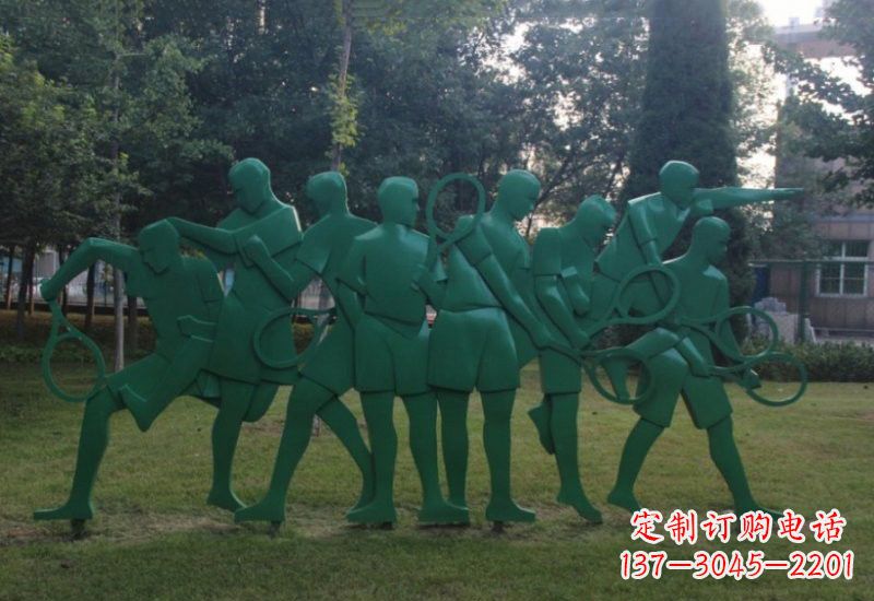 长春不锈钢羽毛球人物雕塑精美绝伦